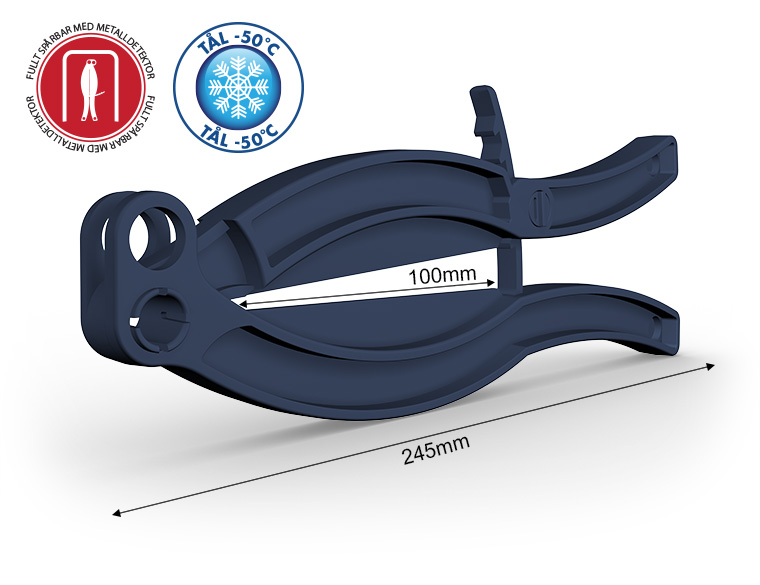 WeLoc Gripper POM 100 FD mörkblå, fullt detekterbar